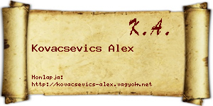 Kovacsevics Alex névjegykártya